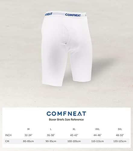 Comfneat Men 'Boxer Briefs Underwear de algodão elástico com calcinha com Fly 4-Pack