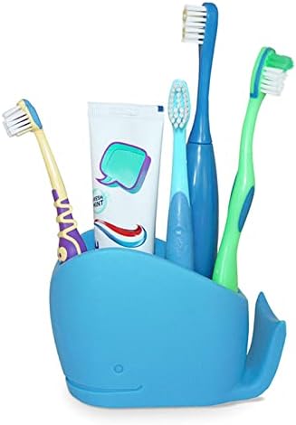 Suporte para escova de dentes infantis, suporte de escova de dentes de baleia fofa para crianças, animais de dente de animais de silicone Orgnazer para crianças