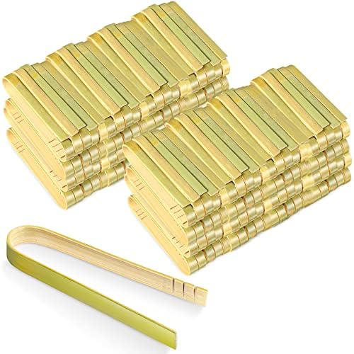240 PCs Mini pinças de bambu de bambu pequenas pinças de madeira Torrada Tongs de bambu utensílios de cozinha para catering Buffet Home Use Supplies, 4 polegadas