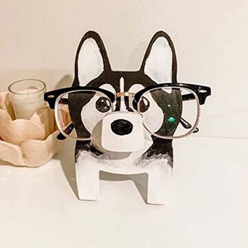 Posto de óculos zsrgvf tony-corgi, suporte de madeira para óculos, portador de vidro de animais fofos, suporte para o espetáculo de