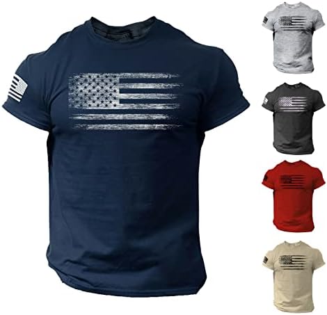Zhuer 2023 camisetas de verão para homens bandeira americana camisetas patrióticas de manga curta Camiseta gráfica 4 de julho