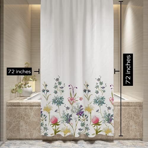 Visi-One BLC Curtains de chuveiro para o banheiro, medida 72 x 72 polegadas, cortinas de chintz de qualidade premium, cortina de chuveiro de tecido para banheiro, barracas e banheiras, cuidados fáceis, cortina de banho lavável para máquina