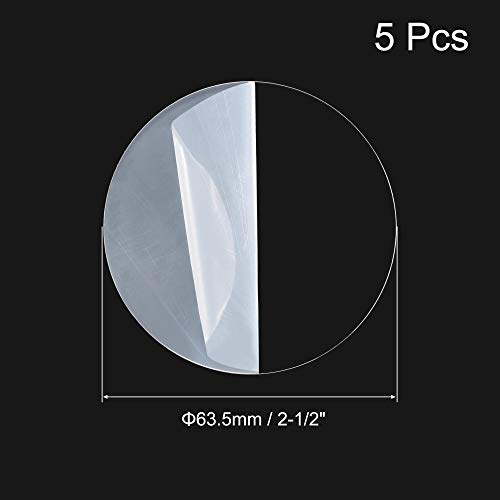 UXCELL 5PCS Acrílico Circular Disco redondo, claro, 1/16 x 2-1/2 polegadas