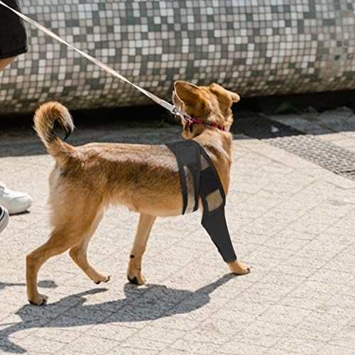 Lesões por animais de estimação do comprador Protetor de joelho da perna dupla, suporte de cinta de cinta cães cães com tampa de