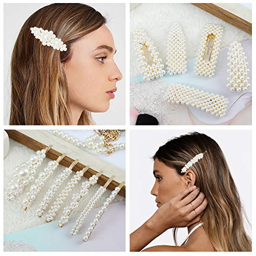 18 PCS Cabelo de cabelo Pearl Clipes grandes cabelos barrette para mulheres Acessórios de cabelo de moda de moda