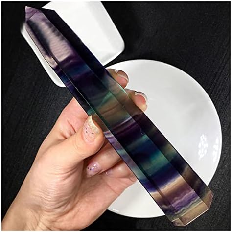 Cristal de fluorita natural obelisco colorido colorido coluna hexagonal de cura 3.5-11cm presente de varinha de cristal