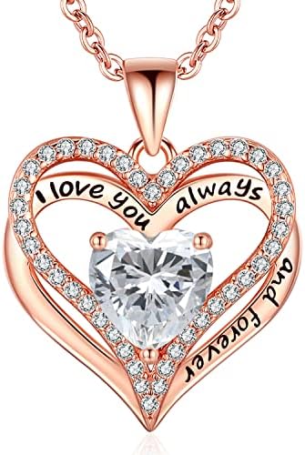 S925 Colar de prata esterlina para mulheres, jóias de esposa ouro rosa, mãe aniversário namorados presentes do dia