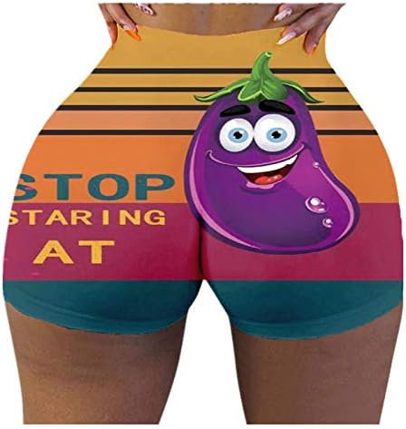 Palavras engraçadas e engraçadas femininas de seryu Print Yoga Gym Gym High Pants Short Sports Strelth Sports Gunir Shorts quentes