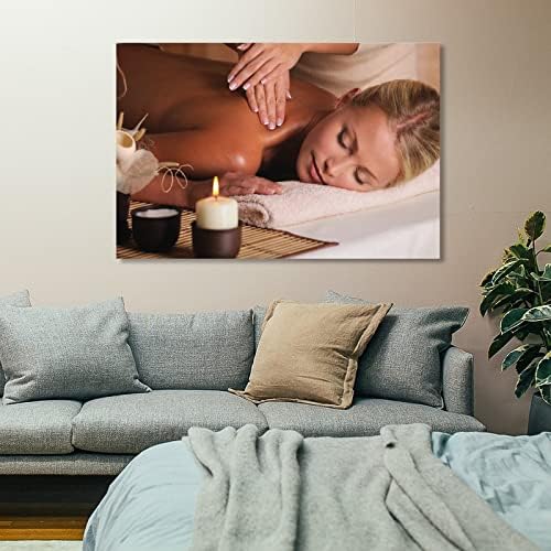 Poster de salão de beleza corporal de beleza massagem integral spa spa canvas de pintura de parede de arte para quarto para quarto decoração de sala de estar16x24inch