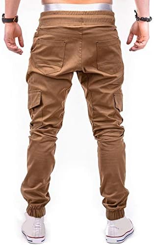 bolsos laterais de cor sólida de mmknlrm masculino masculino calça de cordão casual calças casuais de cordão casual