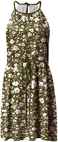 Vestidos de igreja FARTARN para mulheres 2023, Moda feminina Fashion Casual Suspender Flower Paisled Camissole Dress