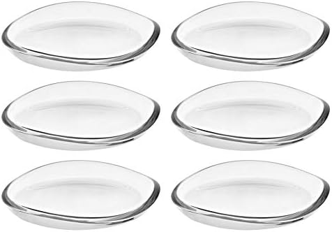 Placa de vidro - bandeja - prato - 8 d - conjunto de 6 - por Barski - qualidade européia - conjunto de placas redondas de 6-8 - bandejas tem borda com bordas onduladas - vidro grosso - feito na Europa