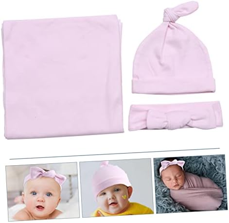 Toyvian 1 set Baby Blanket embrulhando recém -nascido manta de cabeça para a cabeça do figurino de mantas recém -nascidas embrulhar chapéu de gorro infantil baby swaddle swaddle adereços