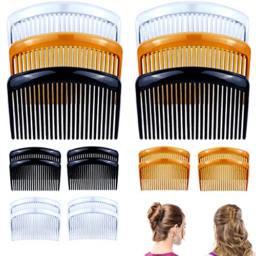 18 peças pente de cabelo lateral francês Conjunto de pente lateral de pente lateral acessórios Combs com 23 dentes para vários penteados meninas mulheres mulheres