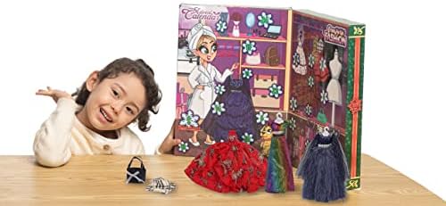 Joyin 2022 Calendário do Advento de Natal para Garotas Acessórios para Doll Toys, incluindo 1 boneca, 12 PCs vestem roupas e acessórios adaptáveis ​​às bonecas Barbie 24 dias Countra