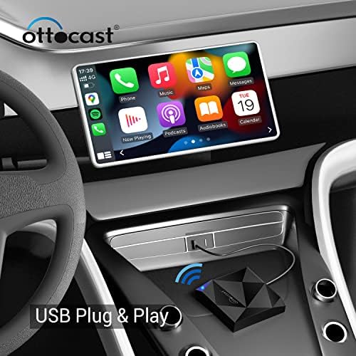 Adaptador sem fio CarPlay para iPhone - Ottocast U2 -Air Apple CarPlay Adaptador sem fio para carros CarPlay com fio