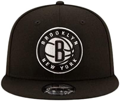 New Era Brooklyn Nets 2020 Equipe Oficial Cor 9Fifty Snapback ajustável, UNisex-Adult Black Cap preto
