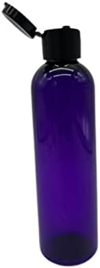 Fazendas naturais 4 oz Purple Cosmo BPA Garrafas grátis - 6 pacote de contêineres vazios recarregáveis ​​- óleos essenciais - cabelo - aromaterapia | Black Snap Cap - Feito nos EUA