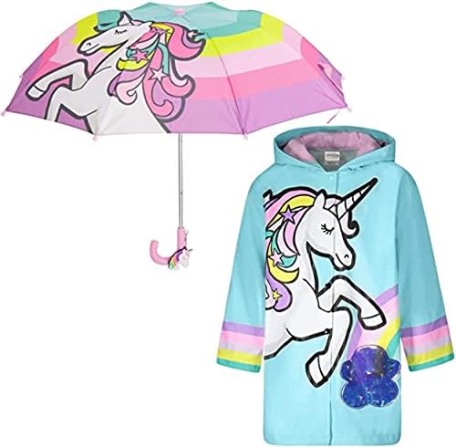 Janta de chuva para garotas e meninos de guarda -chuva para crianças, guarda -chuvas para chuva - capa de chuva para meninos e meninas, casaco de chuva por 3-9 anos