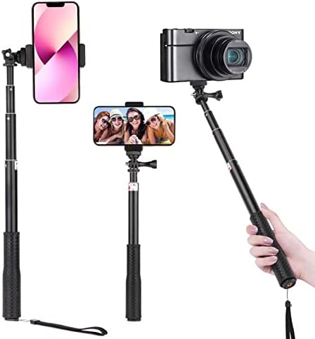 Extendível Selfie Stick Stick/Monopod, compatível com o Hero da GoPro 10 9 8 7 6 5 4 3 2 Fusion Max, OSMO Action,