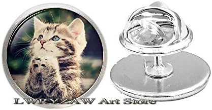 Broche de gato, pino de gato, jóias de gato, charme de gato, pino de broche de arte de vidro, broche simples, broche artesanal, m263