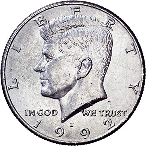 1992 D Kennedy Meio dólar 50c Brilhante não circulado