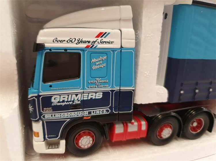 Corgi para DAF XF Space Cab CurtainSide Grimer's Transport Ltd Edition 1/50 Modelo pré-construído do caminhão Diecast