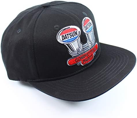 Capinho de beisebol de peças da competição Datsun - Snap de volta - chapéu preto de borda plana