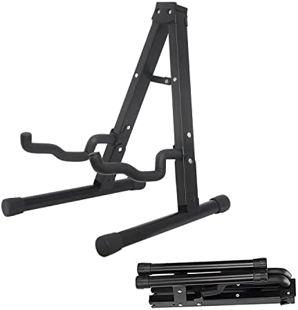 Farcaya Guitar Stand Floor dobrável Um suporte de guitarra de metal da moldura universal para guitarras de baixo clássico acústico