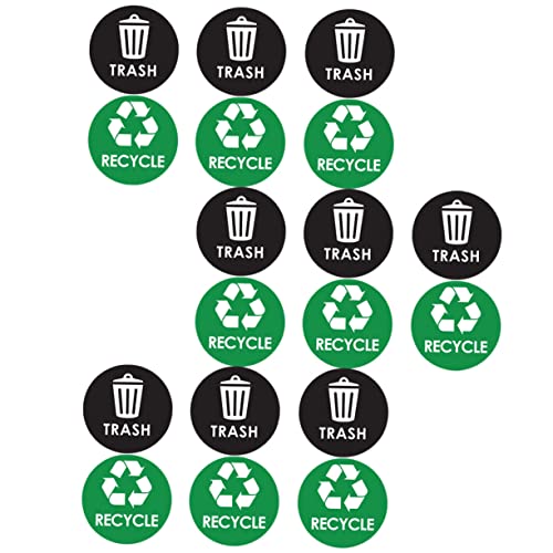 Hanabass 3 conjuntos e decalques de etiqueta de evento adesivos comerciais de adesivo de lixo Classificação de recicla