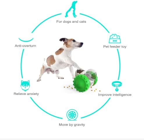 CQYTZ Toy de alimentos interativos para cães e gatos Dispensador de alimentos para animais de estimação Torda de cachorro Treat Toy Dog Avaliação Distribuindo brinquedos para cães /gatos pequenos, brinquedos de formato de robô, verde
