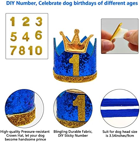 Festas de festa de aniversário de cachorro, LMshowowo Dog Birthday Bandana Boy, com chapéu de aniversário de cachorro Elastic Bow Birthday Número de aniversário Balões