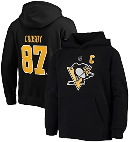 Exterterstuff Sidney Crosby Pittsburgh Penguins #87 Tamanho da juventude Nome do jogador e número de capuz