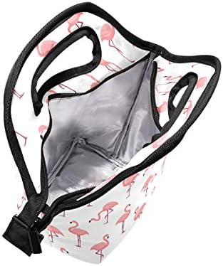 Lancheira de lancheira ALAZA Lunhante congelaável para crianças meninas meninas e homens, rosa Flamingos Cooler portátil Zipper bolsa de lancheira para o trabalho piquenique