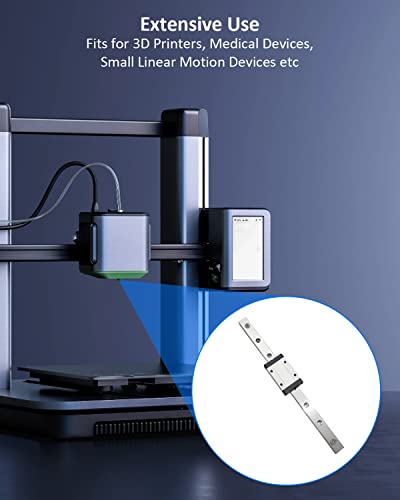 MGN12H Linear Rail Guide Block Fit para 200mm de largura MGN12 Guia de trilho de movimento linear, para máquina CNC/ impressora 3D/ máquina DIY 2pcs
