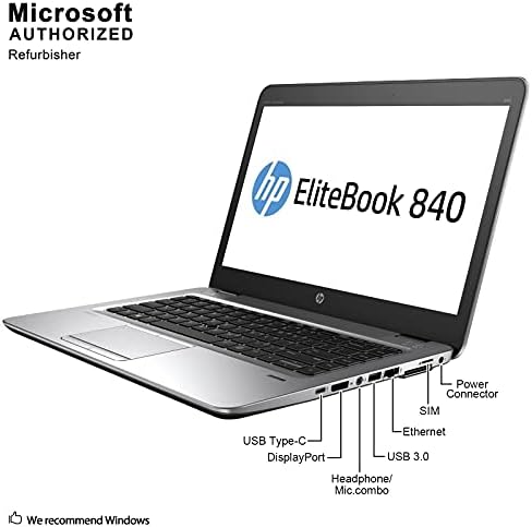 HP EliteBook 840 G3 Laptop HD Display, Intel Core i5-6200U 2,3GHz, 256 GB SSD, 16 GB DDR4 RAM, Webcam, WiFi, Windows