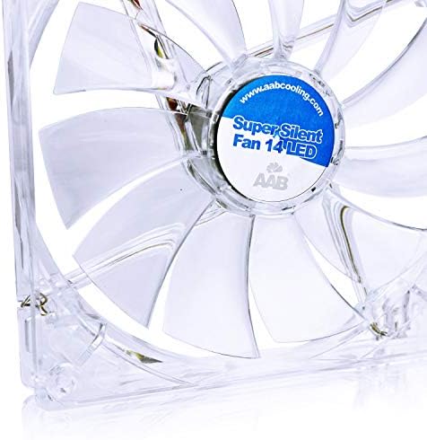 AAB resfriamento super silencioso Fan 14 LED azul - ventilador silencioso e eficiente de 140 mm com 4 almofadas antivibrações,