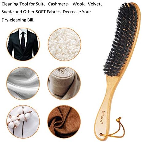 Escova de roupas bfwood, pá de cabelo de bambu e escova de barba de cerdas de javali