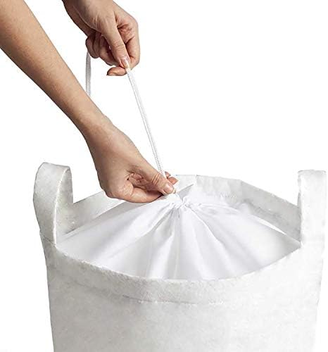 Bolsa de lavanderia em preto e branco lunarável, padrão com rabos de arte geométrica de arte geométrica, cesta de cesto com alças fechamento de cordão para lavanderia, 13 x 19, preto e branco