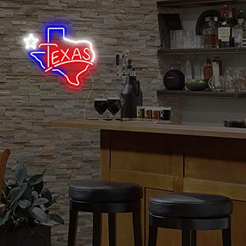 Dunaco Texas Sinais de néon 15 x12.4 mapa Lone Star Texas LED LUZES NEON LUZES 3D ARTE CERENTE PUB SIGNS DOR DE PARENDO PARA MAN CAVE HOME CASE CLUBE ROLO TEMPENTE PARTIMA