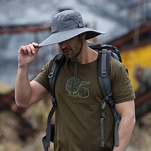 Chapéu de proteção solar amplo de aba soldado de chapéu ventilado unissex para caminhada para caminhada na praia Safari jardim