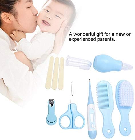 Kit de preparação para bebês zjchao, 8 em 1 escova de cabelo de bebê/cortador de unhas/limpador de nariz/escova de dentes/tesoura de unha/kit de manicure para cuidados com o corpo do corpo