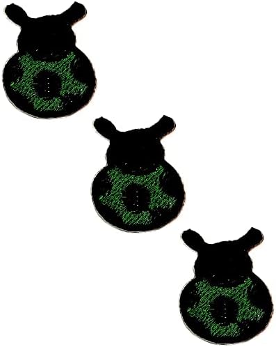 Hho Patch Conjunto de 3 peças. Mini Green Lady Bug Iron on Patches Ladybug Beetle Insect Garden Cartoon Apliques Apliques Apliques