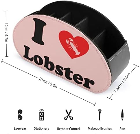 I Love Lobster Remote Control Holder de couro Organizador para suprimentos de escritório Controlador remoto