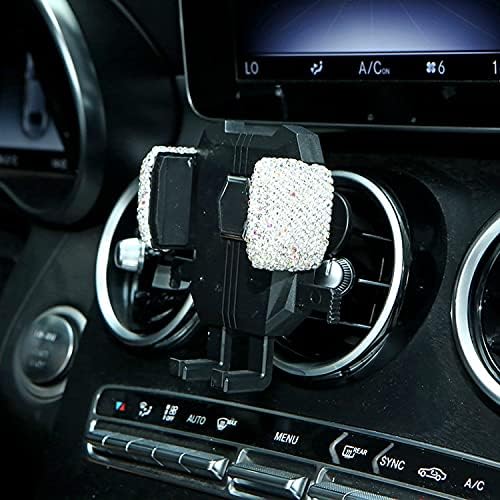 Montagem do telefone do carro com mais uma base de ventilação de ar, Bling Crystal Universal Car Mount Holder Cradle para painel, pára -brisa e ventilação de ar.