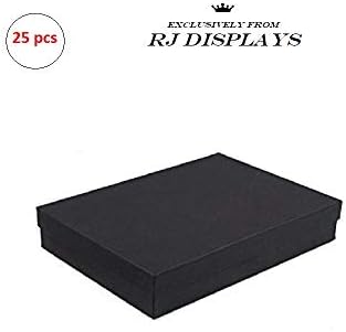 RJ Exibe 25 Pacote de algodão preto de algodão fosco preto Colar de caixa