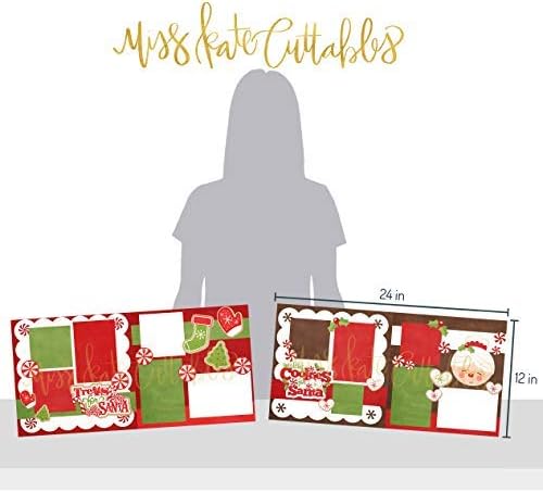Dois layouts impressos - Fazendo biscoitos para Papai Noel e guloseimas para Papai Noel - 2-2 Página 12x12 Kits & Bônus: 2 Duplicado 6 X6 Layouts - 80lb Vellum Paper - Designs de Natal exclusivos - Miss Kate Cuttables