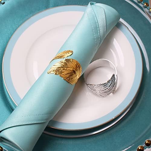 Molatta Vintage Leaf Nabines Ring titulares conjunto de 6, mesas de jantar de outono anéis para configurações de local, recepções