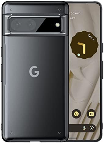 Mukoiber-Pixel 7 Pro Case, Proteção translúcida translúcida de choque translúcida Casos de telefone fino fino para o Google 6,7 ”Pixel 7 Pro, Atualizar TPU + PC Material, espetáculo de canto e camada dupla projetada-preto fosco preto