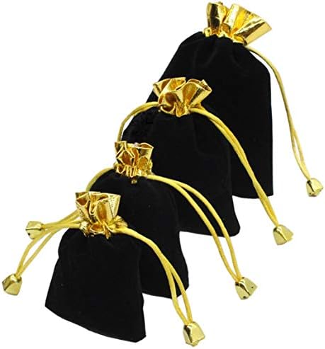 12pcs Black Velvet Praques Bolsas de Jóias para Jóias para Festas de Casamento de Aniversário de Natal Favorias de Jóias Presentes de Candas